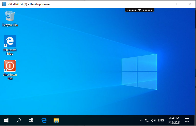 Screenshot of the VRE desktop displayed after login