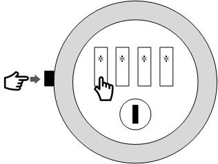 Diagram illustrating how to set a new code on a saferoom locker